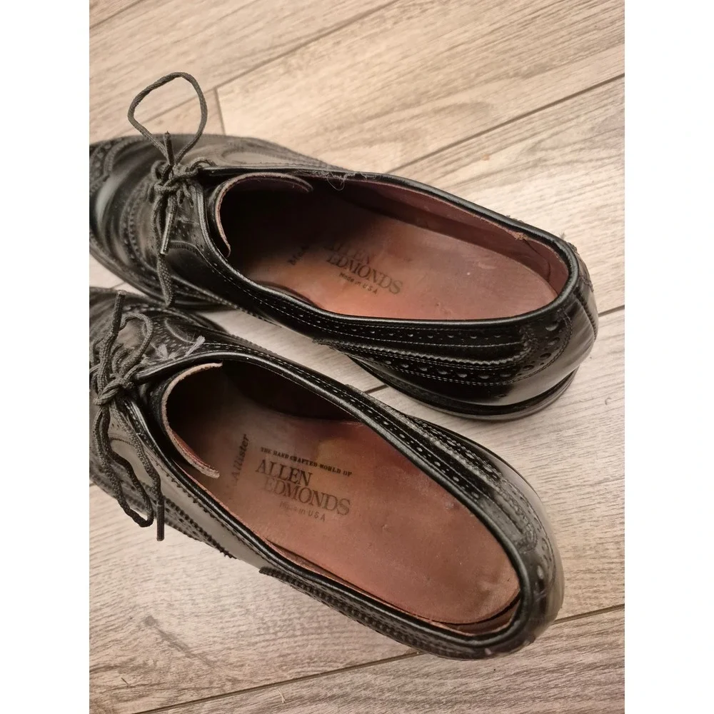 Allen Edmonds McAllister Wingtip Oxford Black Leather Dress Shoes Mens Sz 11.5 A